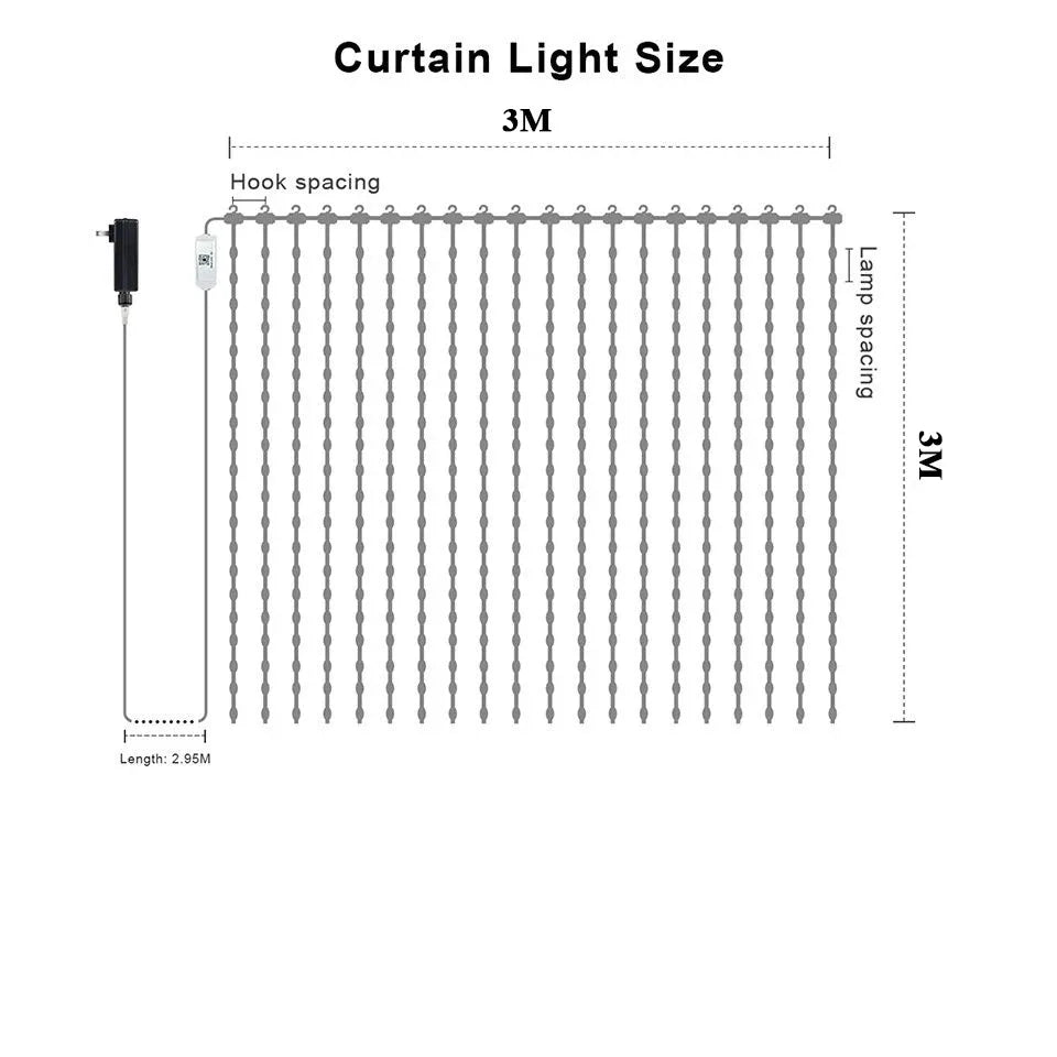 Smart LED Curtain Light APP Control RGB Dimmable DIY Pattern Music Ambient Lighting For Home Holiday Party Christmas Decoration