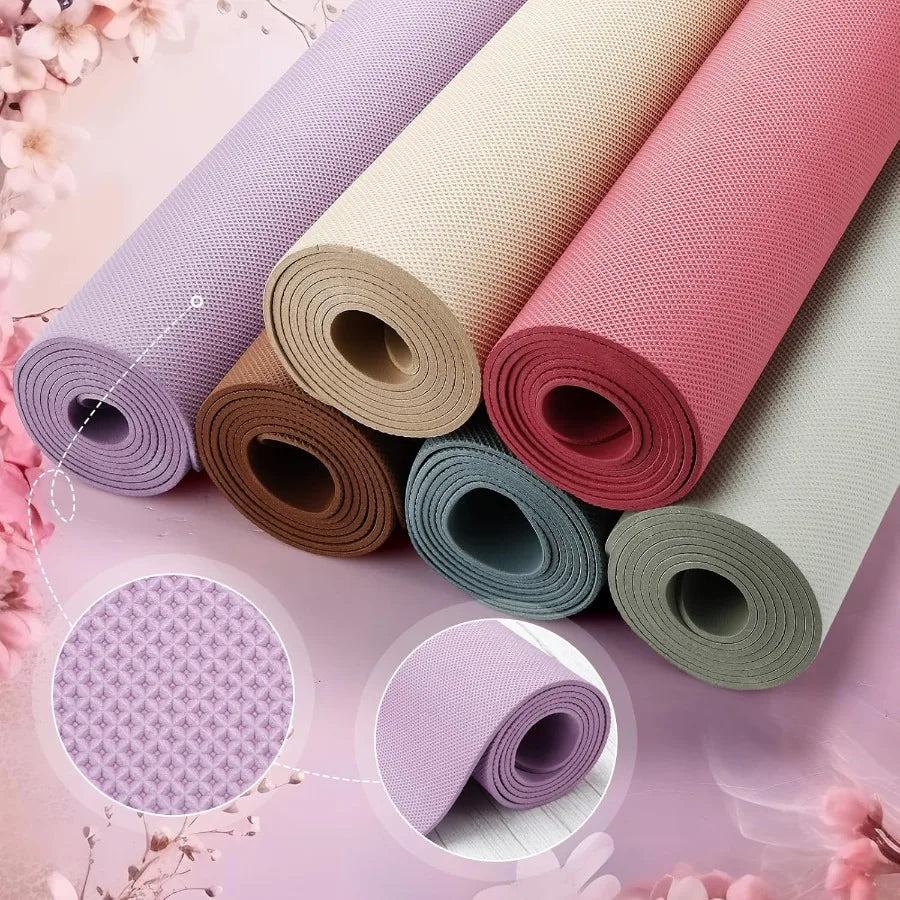 12 Pack Yoga Mat Bulk 4mm Thick Extra Long Sports Mat Anti Slip Tear Resistant Yoga Exercise Set for Fitness Stretching Home Wo