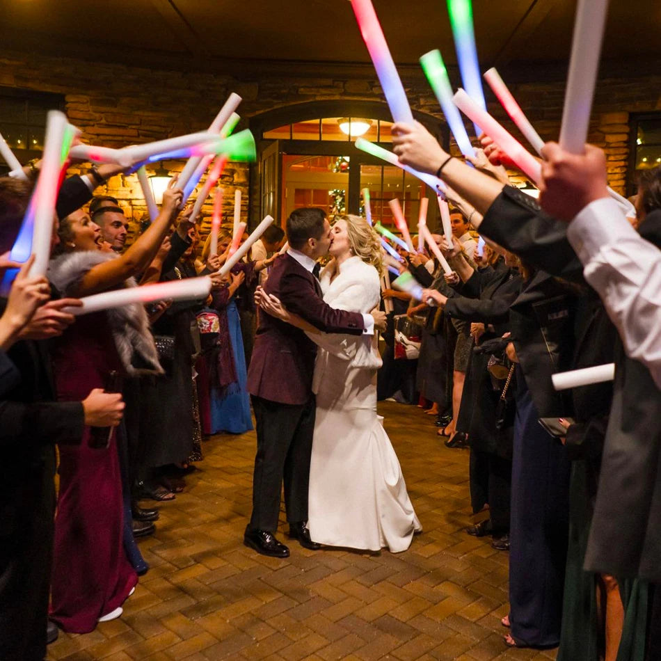 15/25/35/105 Pcs LED Foam Glow Sticks Bulk Colorful RGB Light Up Sticks Glow in The Dark Party Supplies for Wedding Birthday