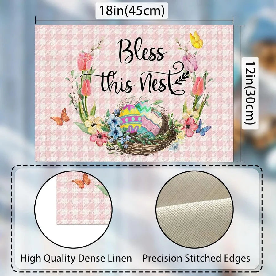 Easter Placemats Set of 4 Easter Placemats 12x18 Ih for Dining Table By Rabbit Place Mats Farmhouse Table Decor Rustic Table Ma