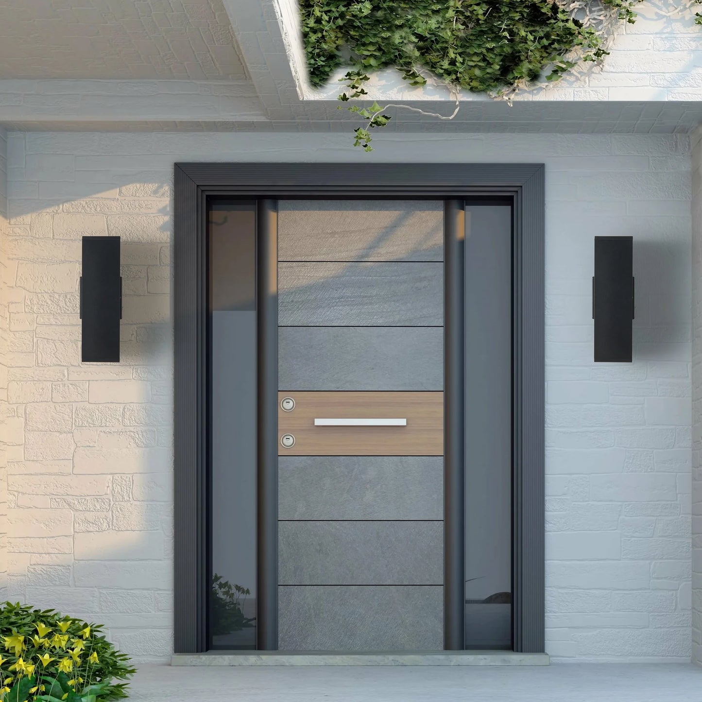 2-Pack Outdoor Wall Light IP65 Waterproof Up & Down GU10 Bulb Wall Sconce Black Aluminum Exterior Light （Stock in USA ）