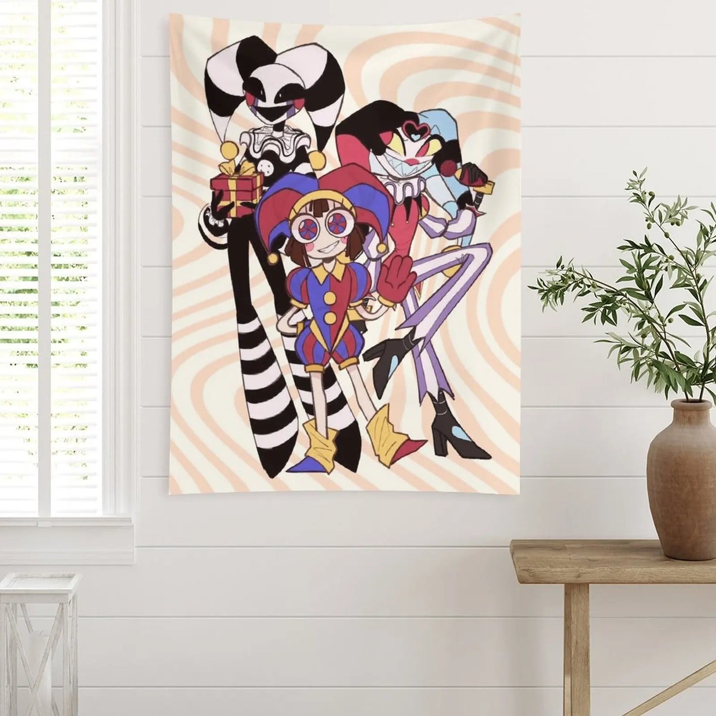 The A-Amazing Circus Cartoon Digital Tapestry, Home Decor, Funny Anime Wall Art Tapestries Backgrounds For Living Room,Dormitory