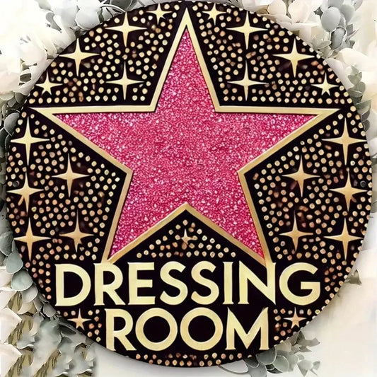 Vintage Metal Wall Sign Retro Dressing Room Decor Rustic Golden Star Home Bar Garage Café
