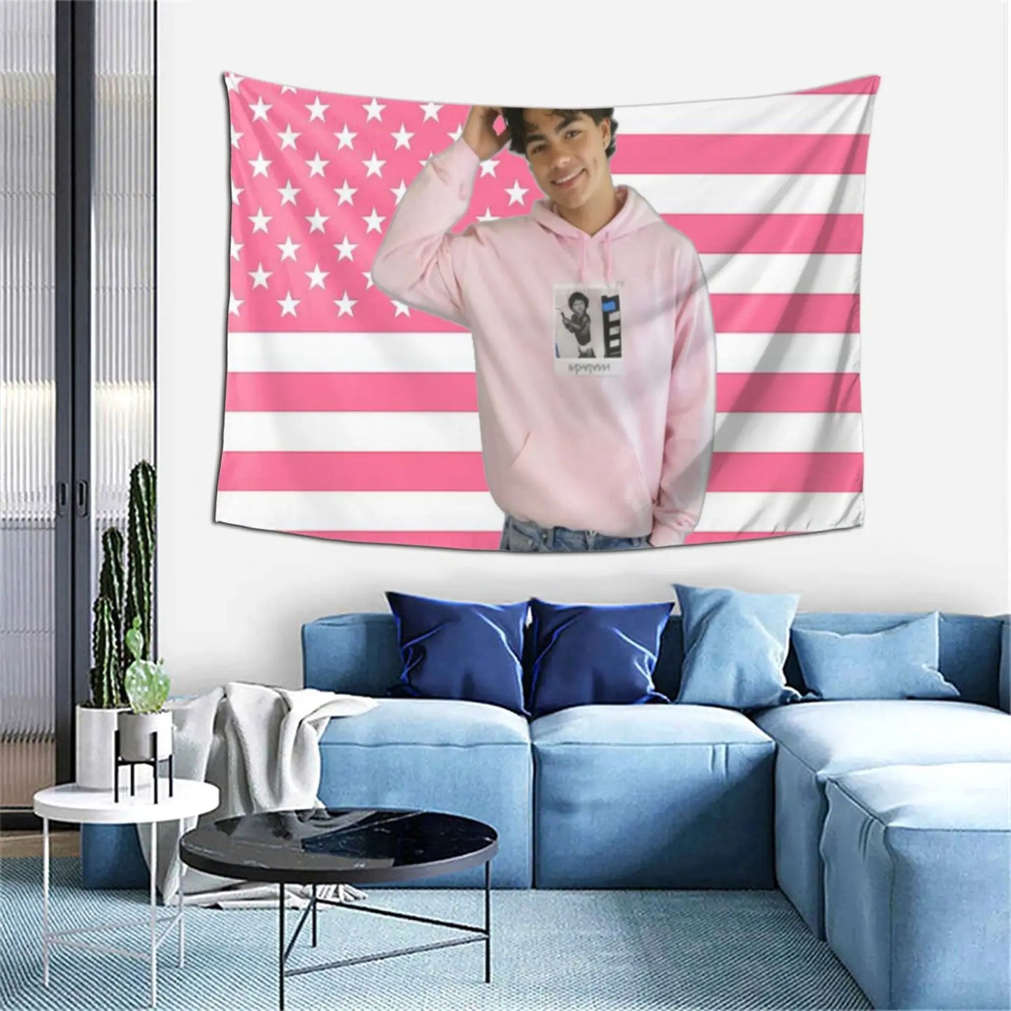 Funny Pink Malachi Barton Tapestry, Home Decor, American Flags Wall Art Tapestries Backgrounds  For Living Room,40''x60''