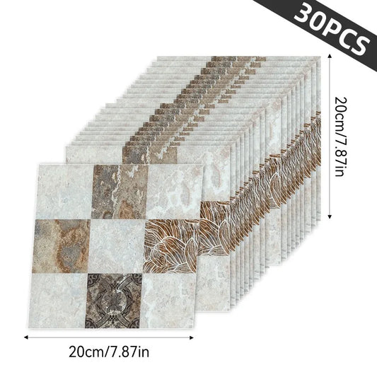 30pcs 3D Wallpaper Stickers, PET Wall Decors, Peel and Stick, Drawer Sticker, Wardrobe Sticker, Kitchen Stickers, Window Sticker