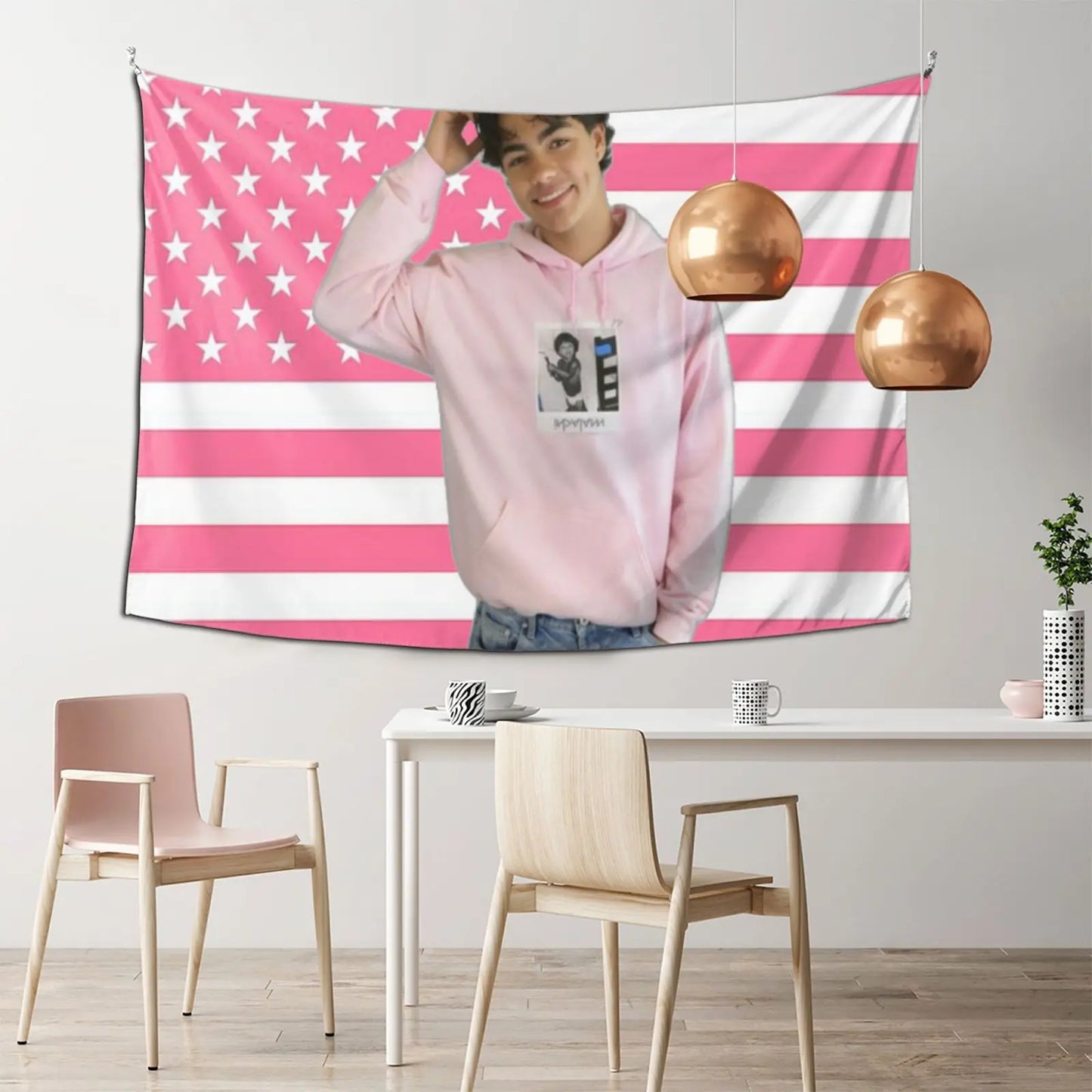 Funny Pink Malachi Barton Tapestry, Home Decor, American Flags Wall Art Tapestries Backgrounds  For Living Room,40''x60''