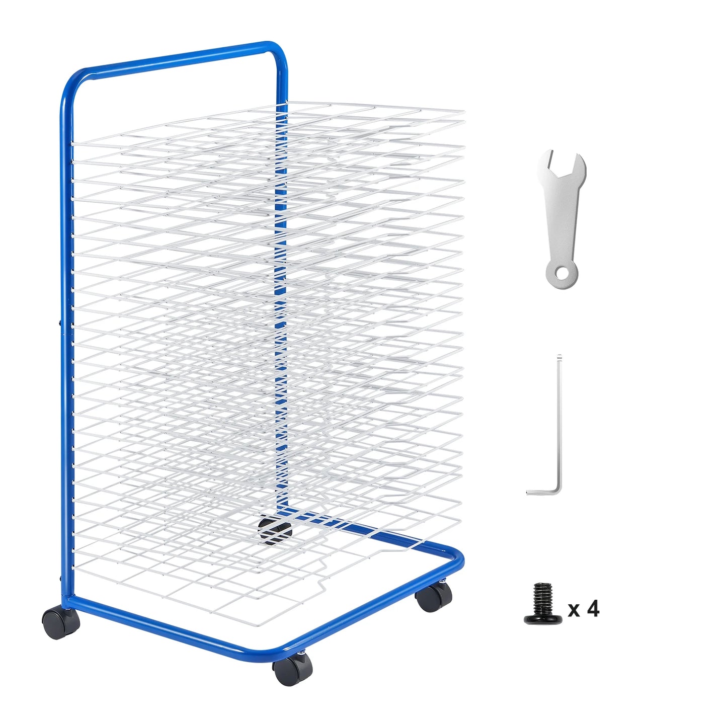 SucceBuy Art Drying Rack 25 Removable Shelves Paint Drying Rack With Lockable Wheels Carbon Steel Painting Drying Rack