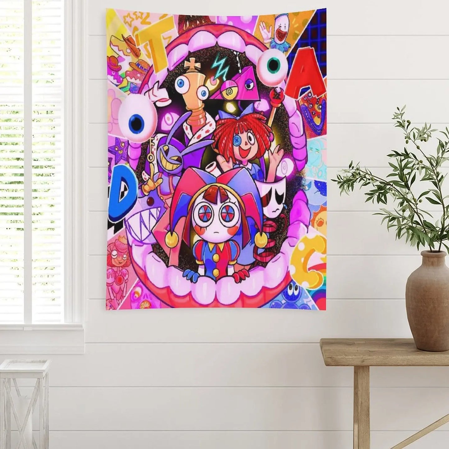 The A-Amazing Circus Cartoon Digital Tapestry, Home Decor, Funny Anime Wall Art Tapestries Backgrounds For Living Room,Dormitory