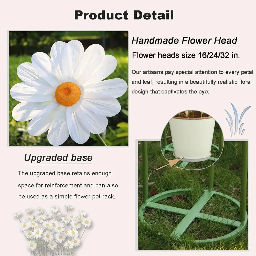 Daisy Flowers Artificial 5.9 Ft Giant Paper Flowers Decoration Big Flowers Decor for Birthday Party Garden Office Home Wedding