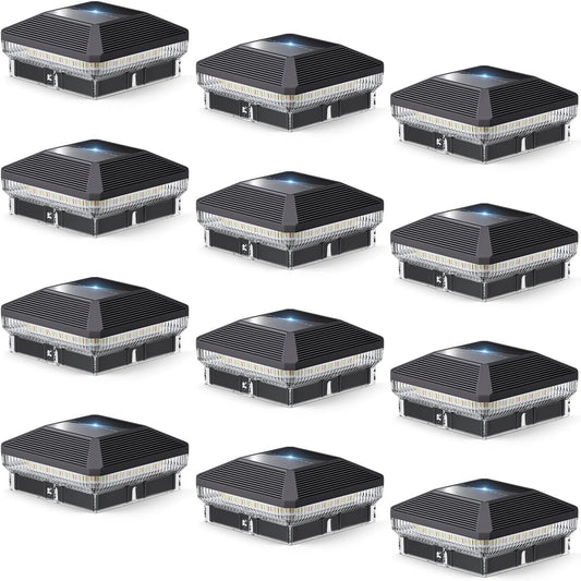 6/12 Pack 4x4 Solar Post Lights Outdoor, 40 LEDs 30 Lumens Fence Post Solar Lights Outdoor with 3 Modes