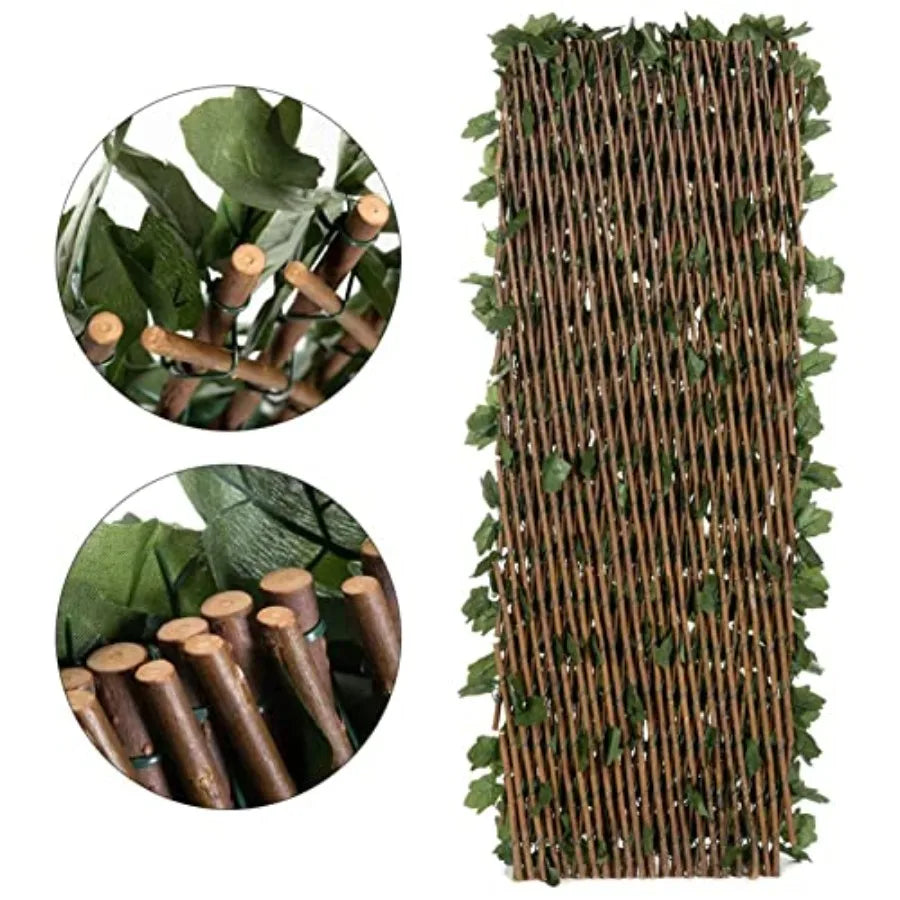 Expandable Fence Privacy Screen for Balcony Patio Outdoor Faux Ivy Fencing Panel for Backdrop Garden Backyard Home Decorations