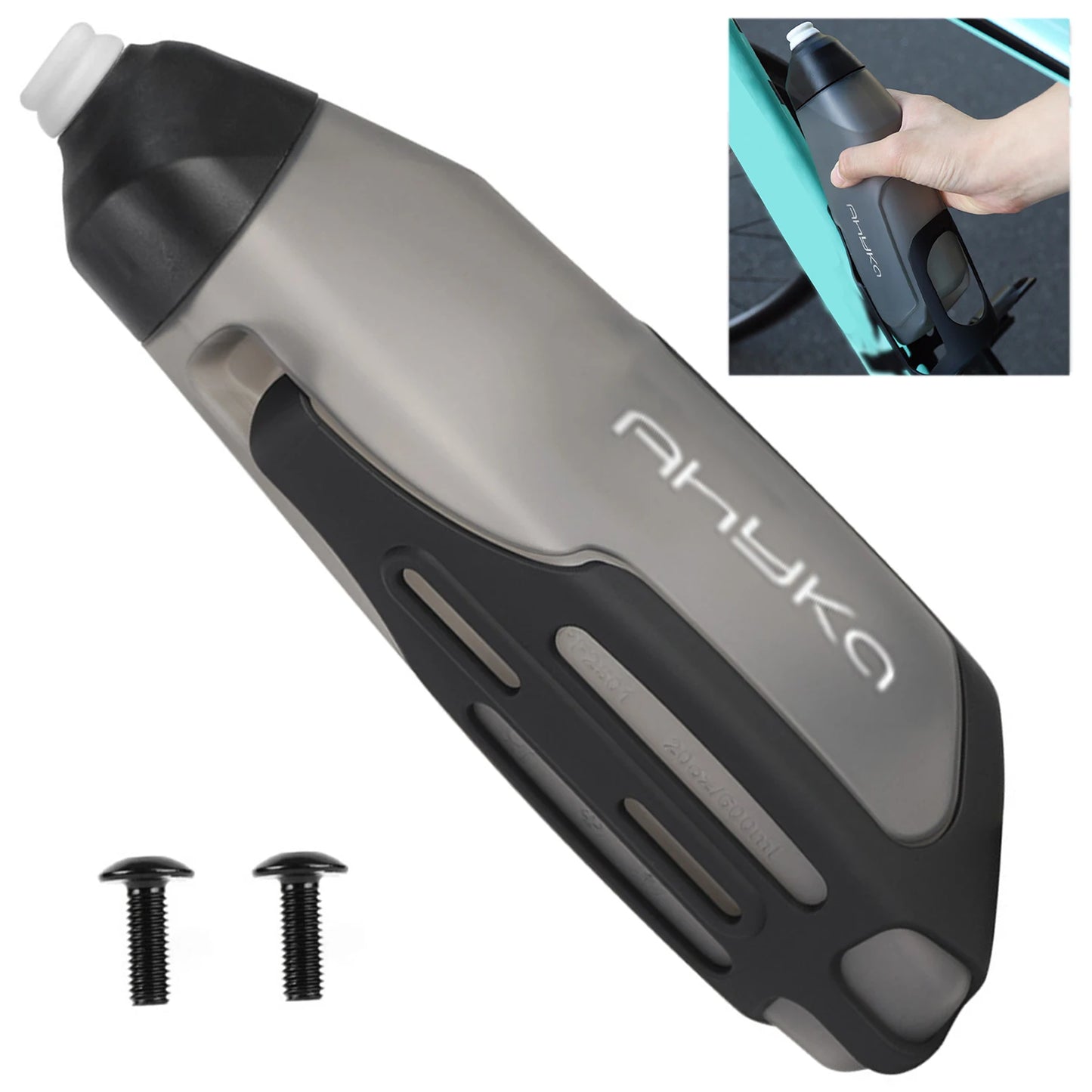 Bicycle Aerodynamic Water Bottle Bracket Set 600ml MTB Road Bike Frame Down Tube Riding Water Kettle for Cycling