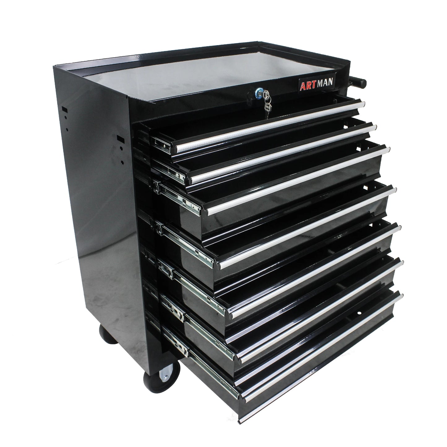 7 Drawer Rolling Tool Box with Key Lock for Garage, Steel Rolling Tool Box for Workshop, Garage Storage, Repair Shop, Etc.
