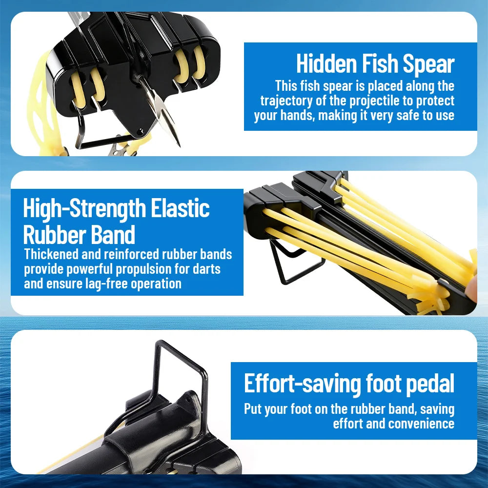 Fishing Slingshot Rod with Reel Long Distance Fishing Tool Portable Fishing Equipment Aluminum Outdoor Adult Fishing Device