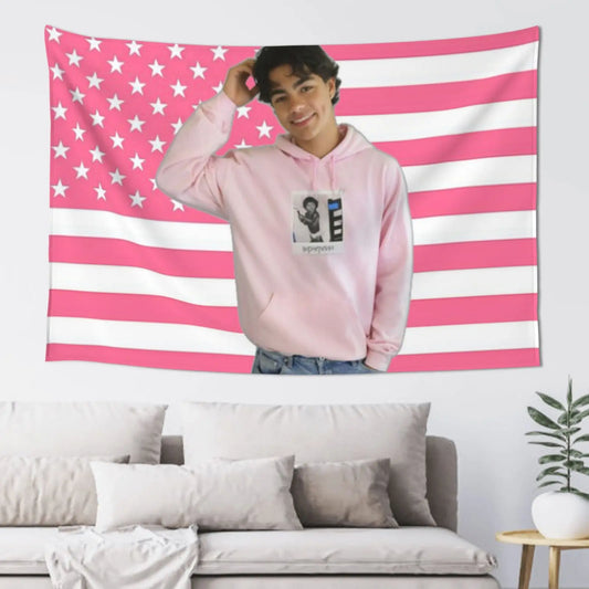 Funny Pink Malachi Barton Tapestry, Home Decor, American Flags Wall Art Tapestries Backgrounds  For Living Room,40''x60''