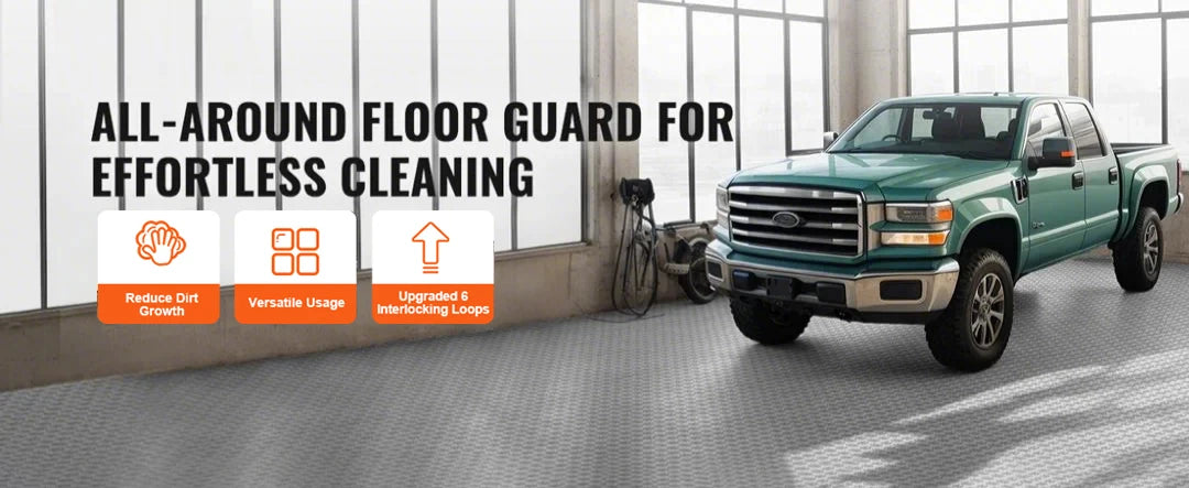 SucceBuy Garage Tiles Interlocking 12 x 12 x 0.53 inch 25 Pack Garage Floor Covering Tiles  for Garages Basements Silver