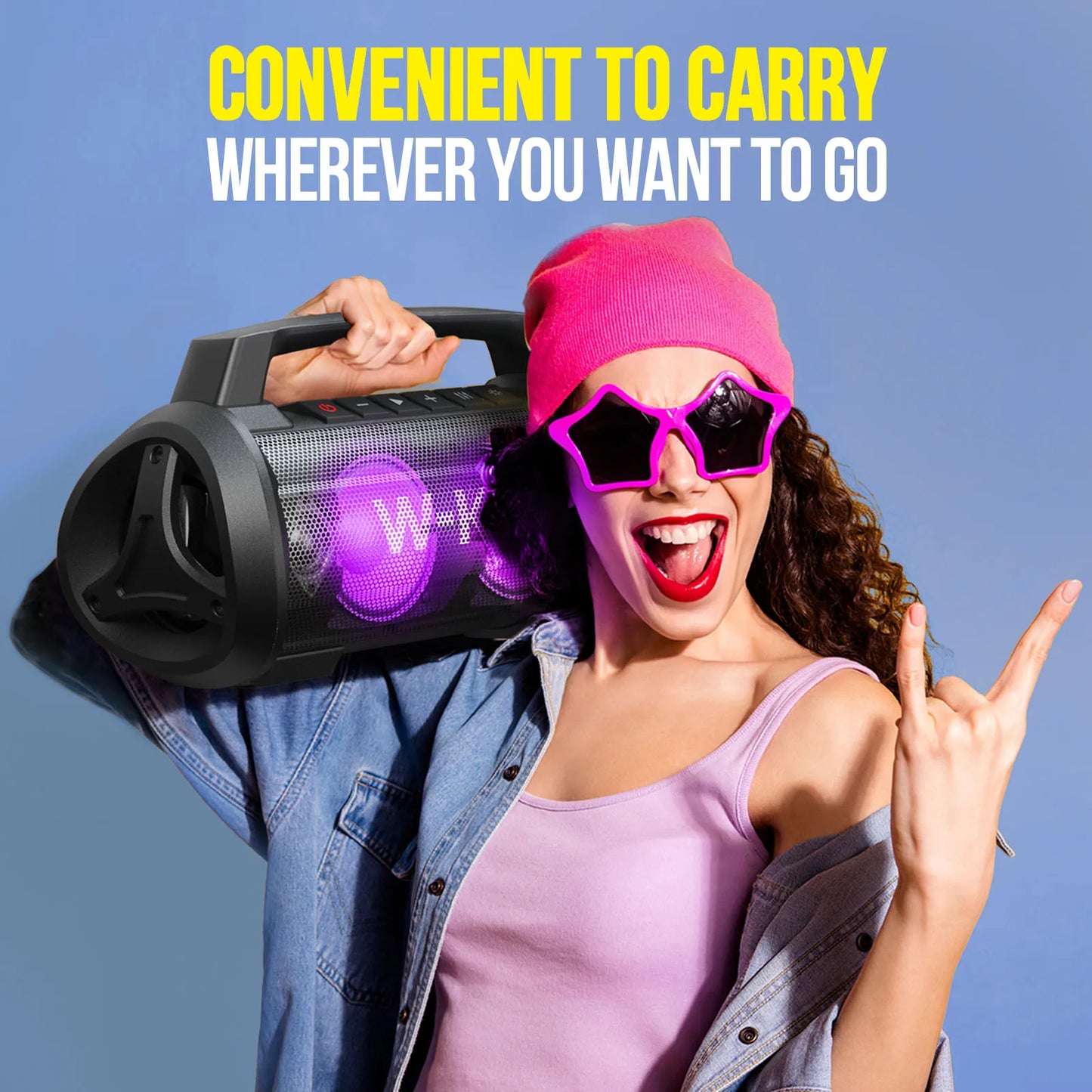 W-KING D10MIC Bluetooth Portable Speaker,70W RMS Wireless Loud IPX6 Waterproof Bluetooth Speakers with Subwoofer/Bass Boost