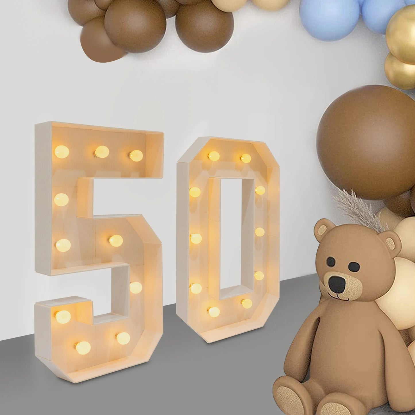 30/40/50/60 Giant number Led Light 100cm DIY Birthday Number Anniversary Decor For Home Wedding Party Birthday Christmas