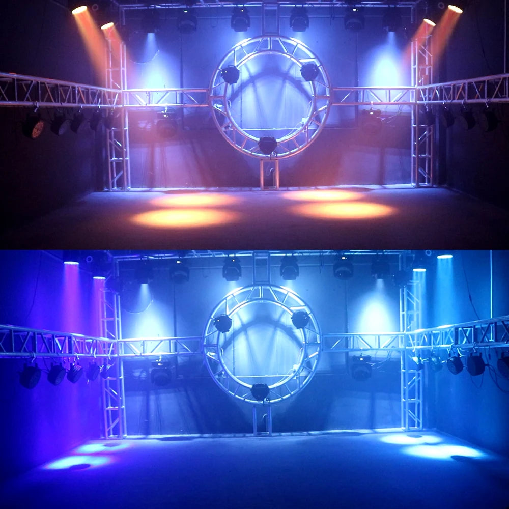 SHEHDS 2pcs LED Zoom 19x15W RGBW Beam Wash Moving Head Lighting Beads Circle Control for DJ Disco Concerts Wedding Christmas