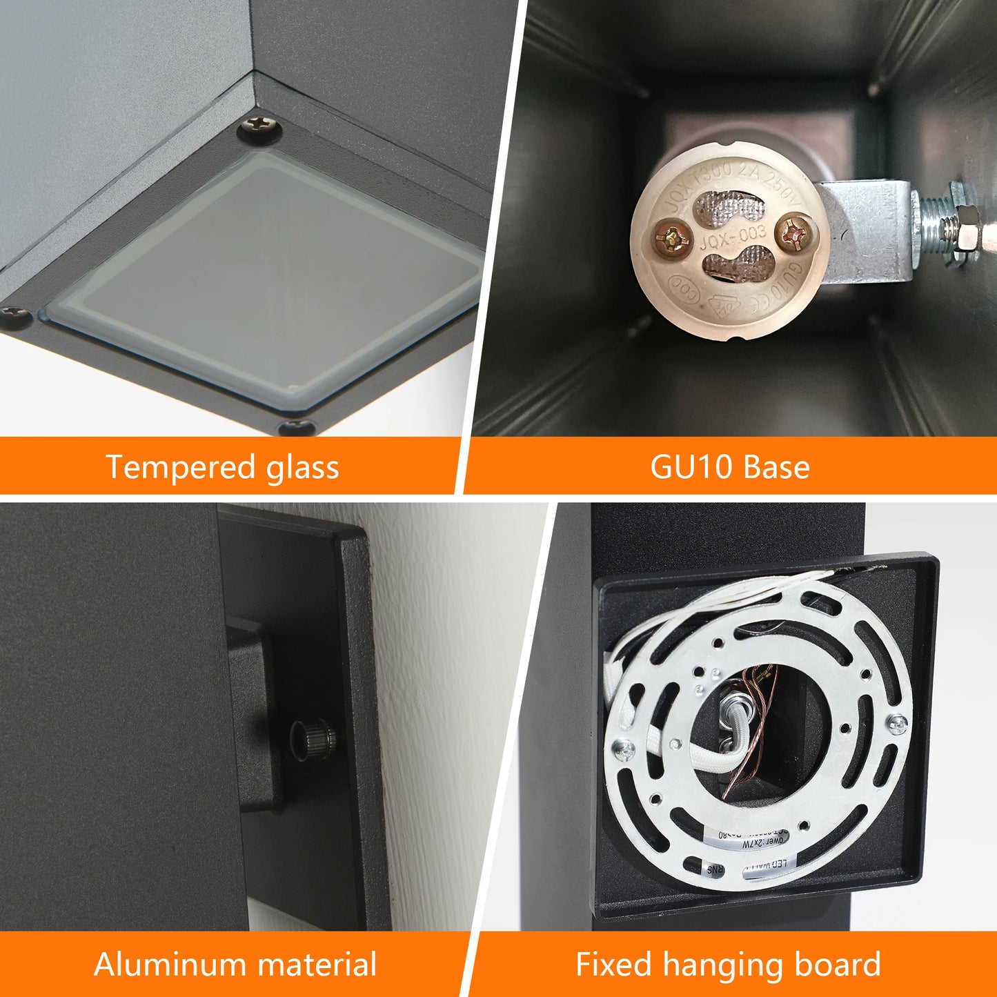 2-Pack Outdoor Wall Light IP65 Waterproof Up & Down GU10 Bulb Wall Sconce Black Aluminum Exterior Light （Stock in USA ）