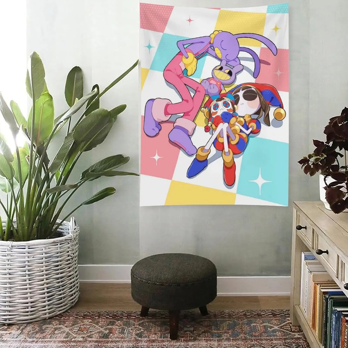 The A-Amazing Circus Cartoon Digital Tapestry, Home Decor, Funny Anime Wall Art Tapestries Backgrounds For Living Room,Dormitory