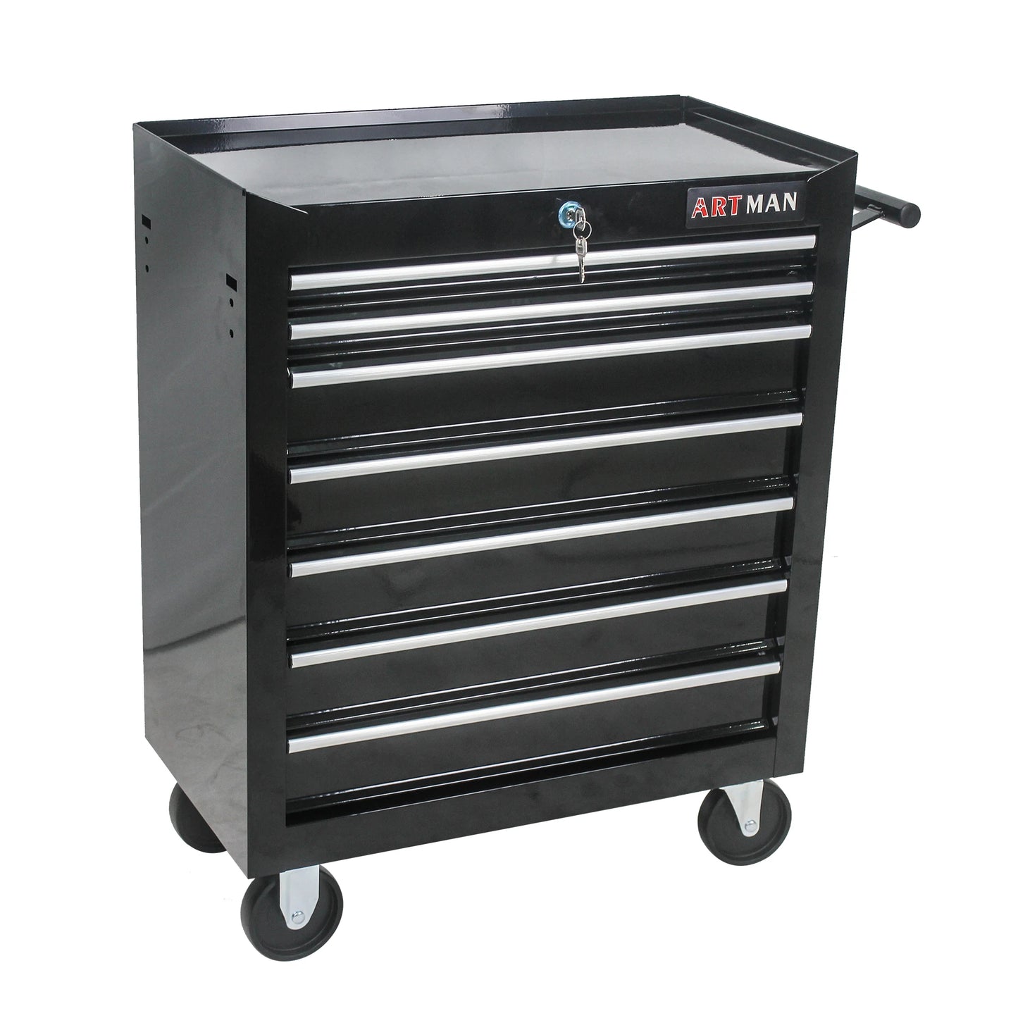 7 Drawer Rolling Tool Box with Key Lock for Garage, Steel Rolling Tool Box for Workshop, Garage Storage, Repair Shop, Etc.