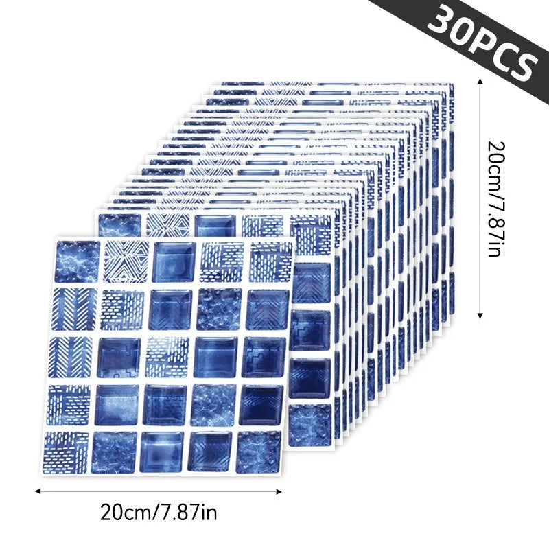 30pcs 3D Wallpaper Stickers, PET Wall Decors, Peel and Stick, Drawer Sticker, Wardrobe Sticker, Kitchen Stickers, Window Sticker