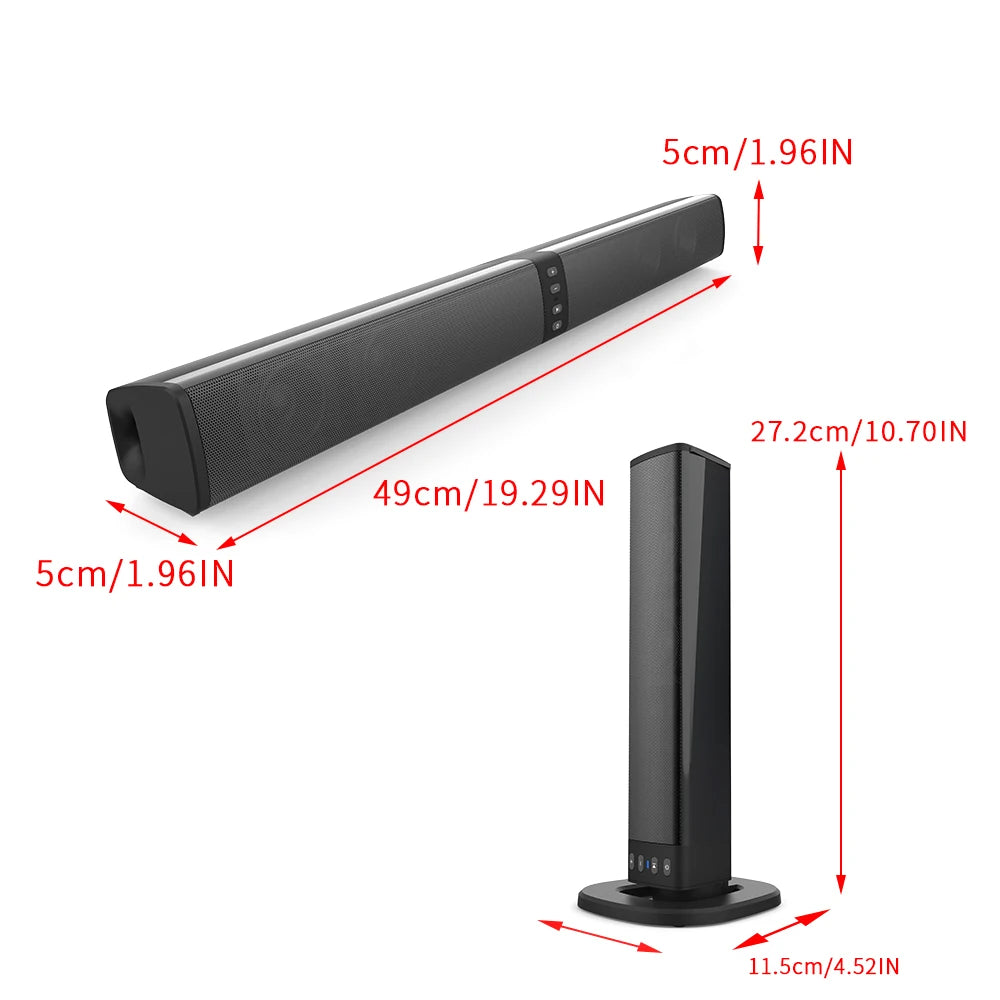 20W Bluetooth Speaker with Foldable Split Design - Ideal for TV or PC Soundbar Box Caixa Do Somdo som