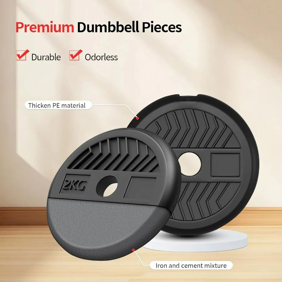 Adjustable Dumbbells,30lbs Free Weight Set with Connector, 4 in1 Dumbbells Set Used as Barbell/Kettlebells/Push up Stand, Fitnes