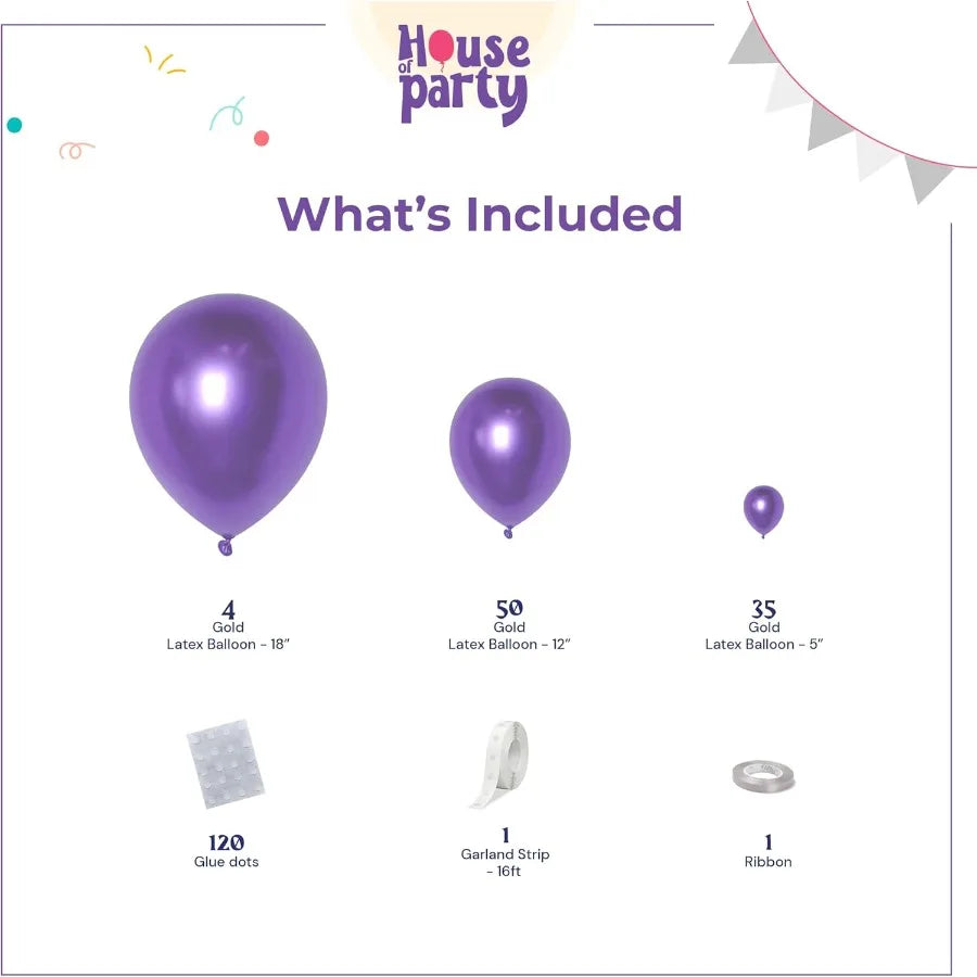 Metallic Purple Balloons Purple Balloon Garland Kit with 5 12 18 Inch Purple Metallic Balloons for Halloween Christmas and Part